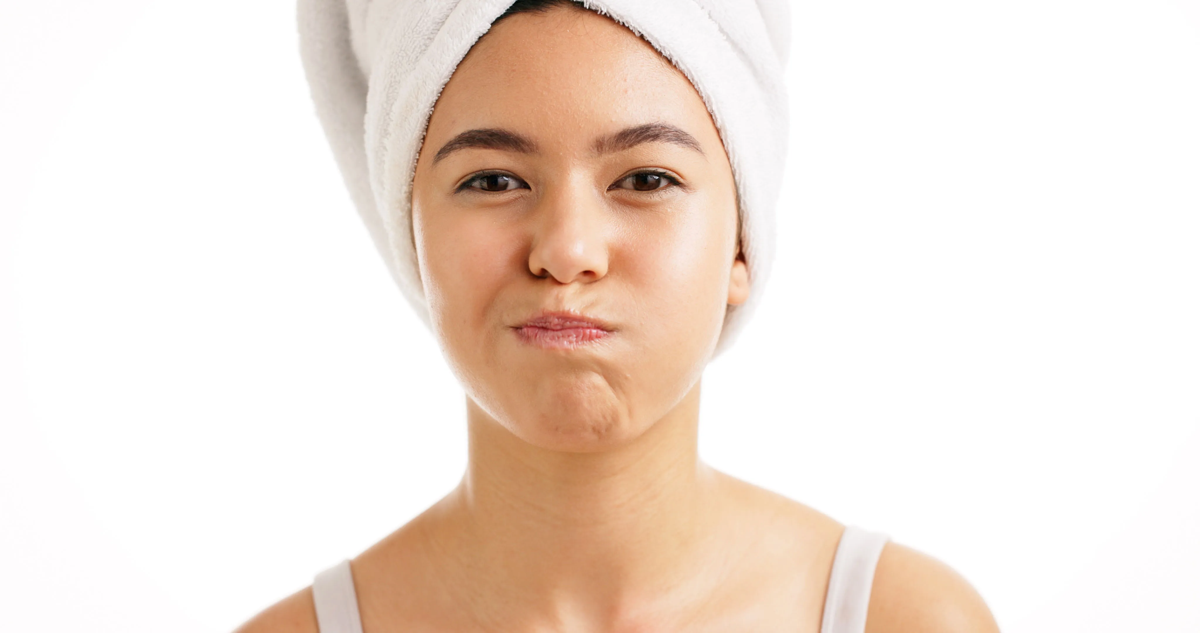 A woman refreshed after using Feriva Oral Foam